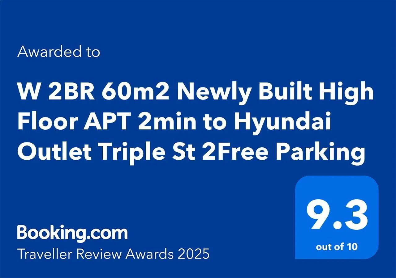 W 2Br 60M2 Newly Built High Floor Apt 2Min To Hyundai Outlet Triple St 2Free Parking Incheon Apartment