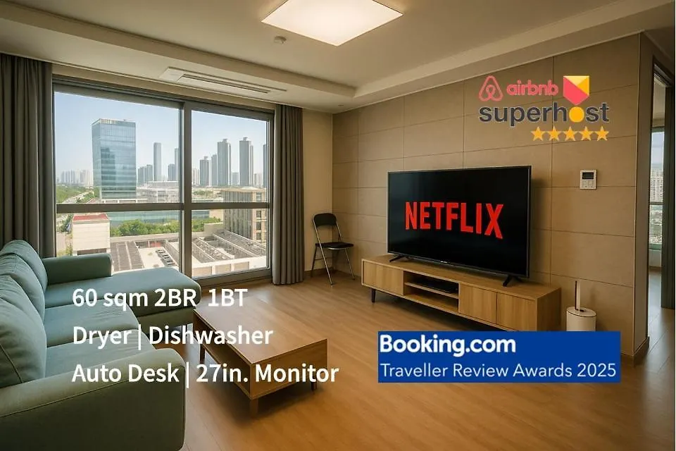 W 2Br 60M2 Newly Built High Floor Apt 2Min To Hyundai Outlet Triple St 2Free Parking Incheon
